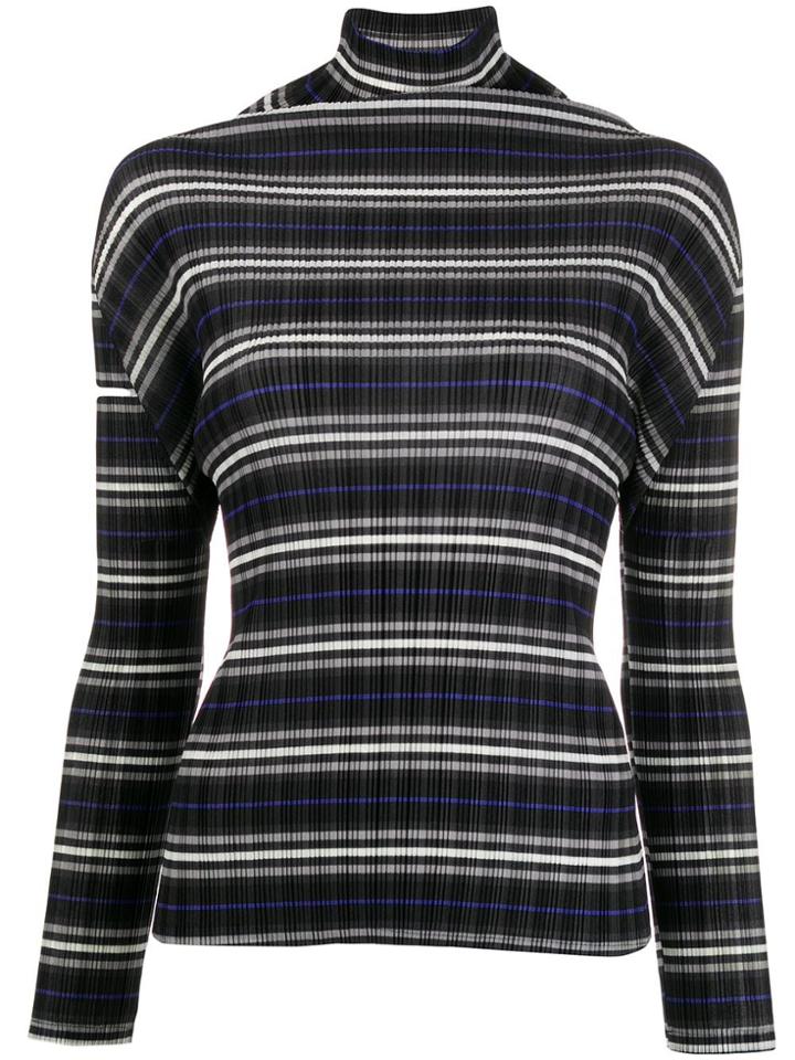 Pleats Please Issey Miyake Micro-pleated Roll Neck Sweater - Black
