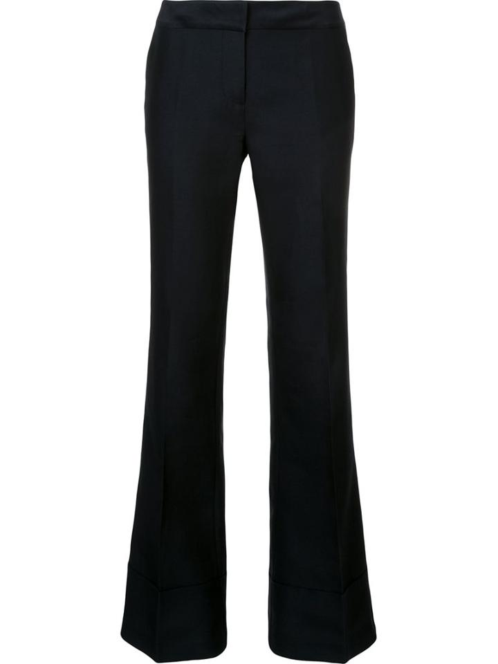 Co Flared Trousers, Women's, Size: Large, Black, Virgin Wool