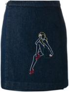 Jour/né Embroidered Denim Skirt, Women's, Size: 34, Blue, Cotton