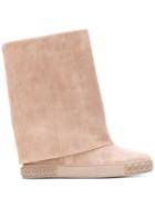 Casadei Chaucer Foldover Boots - Neutrals