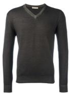 Cruciani V-neck Jumper, Men's, Size: 54, Green, Wool