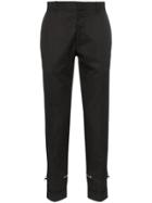 Alexander Mcqueen Zip Cuff Crepe Trousers - Black