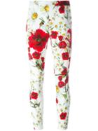 Dolce & Gabbana Daisy And Poppy Print Trousers, Women's, Size: 38, Yellow, Viscose/spandex/elastane