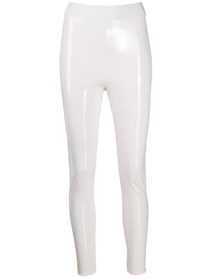 Elisabetta Franchi Faux-leather Cropped Leggings - White