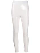 Elisabetta Franchi Faux-leather Cropped Leggings - White
