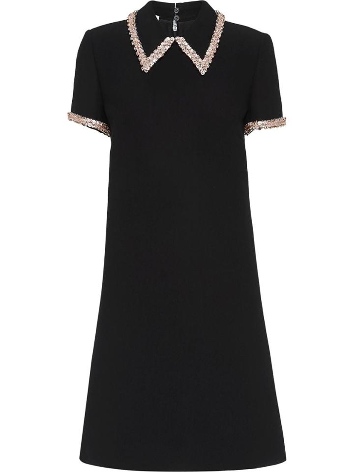 Miu Miu Crystal Embellished Dress - Black