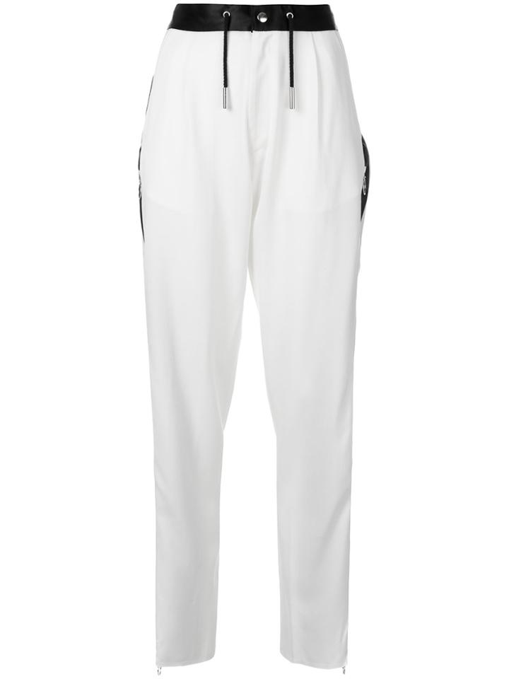 Marques'almeida Contrast Strap Tapered Trousers - White