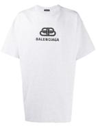 Balenciaga Logo Print Oversized T-shirt - Grey