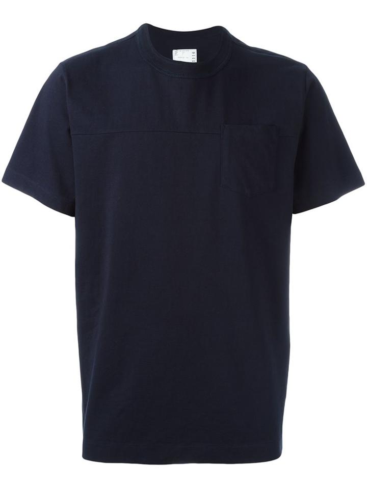Sacai Chest Pocket T-shirt, Men's, Size: 3, Blue, Cotton