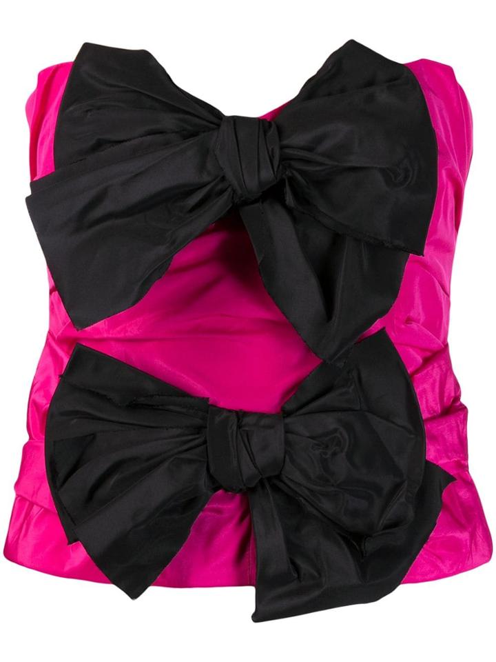 Carmen March Bow Detail Bustier Top - Pink