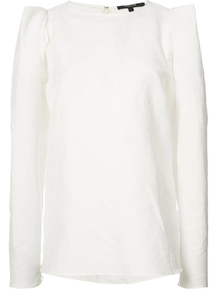 Structured Shoulders Blouse - Women - Linen/flax/polyester - 42, White, Linen/flax/polyester, Derek Lam