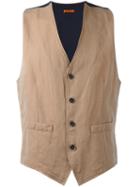 Barena Classic Waistcoat, Men's, Size: 50, Brown, Cotton/linen/flax