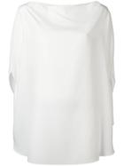 Jil Sander Silk Cape Blouse, Women's, Size: 36, White, Silk