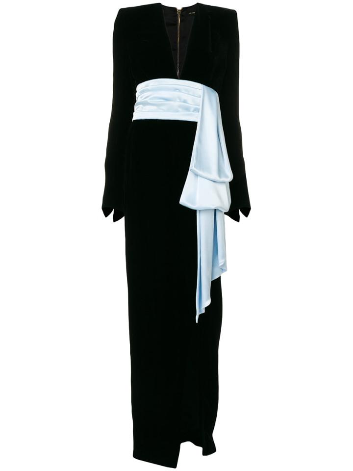Alexandre Vauthier Belted Waist Gown - Black