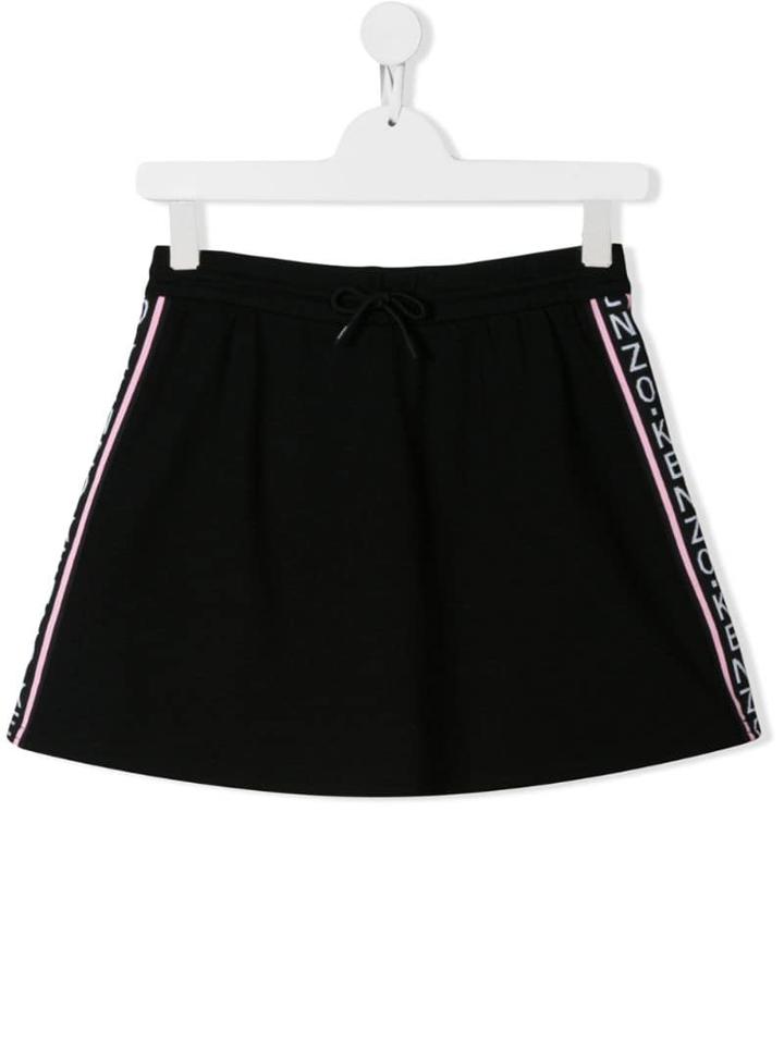 Kenzo Kids Teen Logo Stripe Skirt - Black