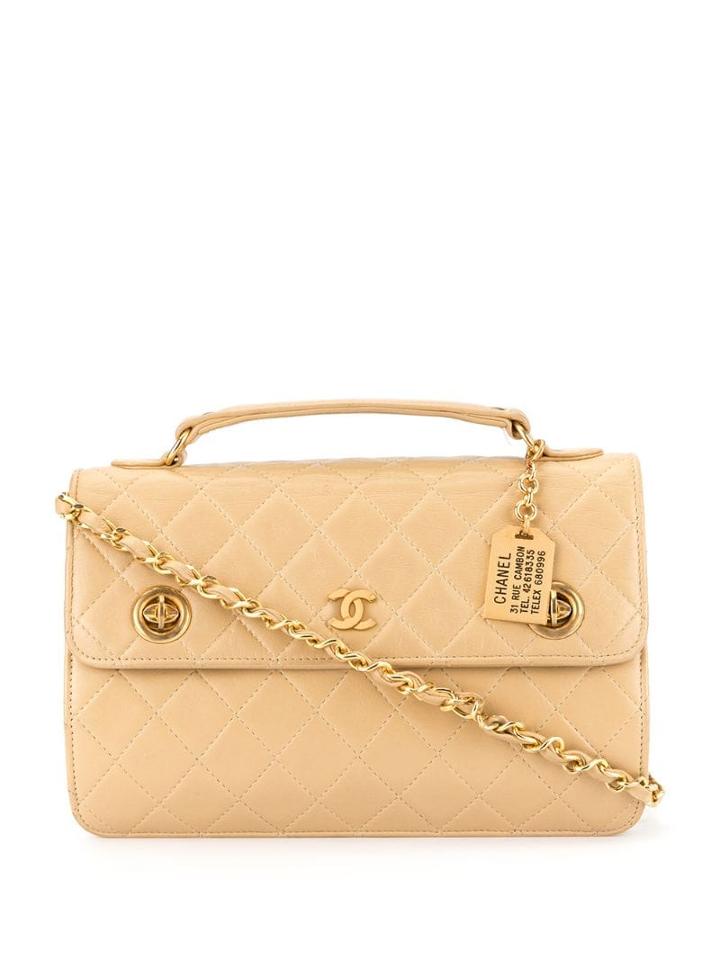 Chanel Pre-owned Cc Mark Plate Double Turn Lock 2way Bag - Brown