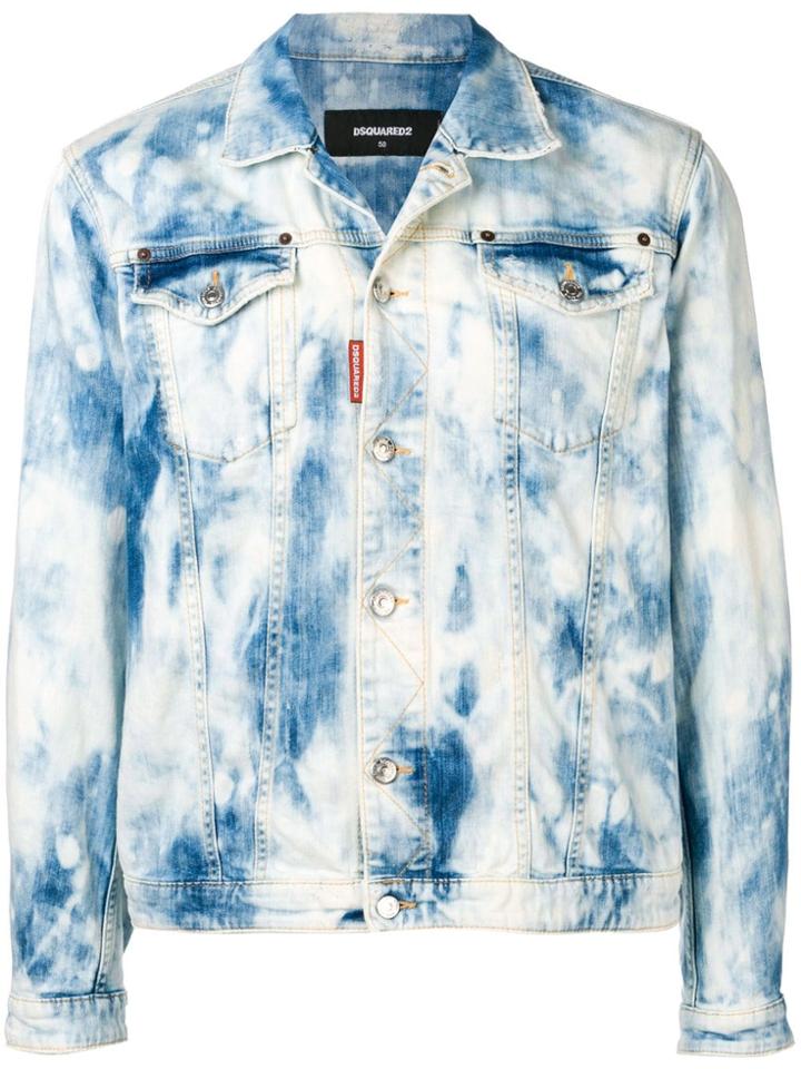 Dsquared2 Dan Shreaded Bleach Jacket - Blue