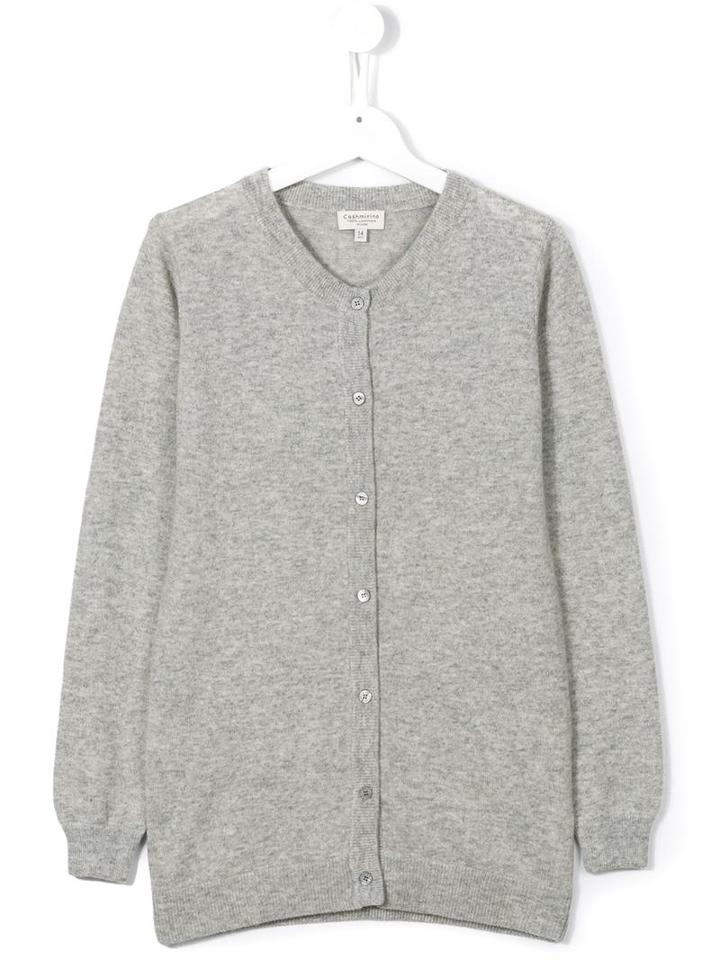 Cashmirino V-neck Cardigan, Girl's, Size: 14 Yrs, Grey