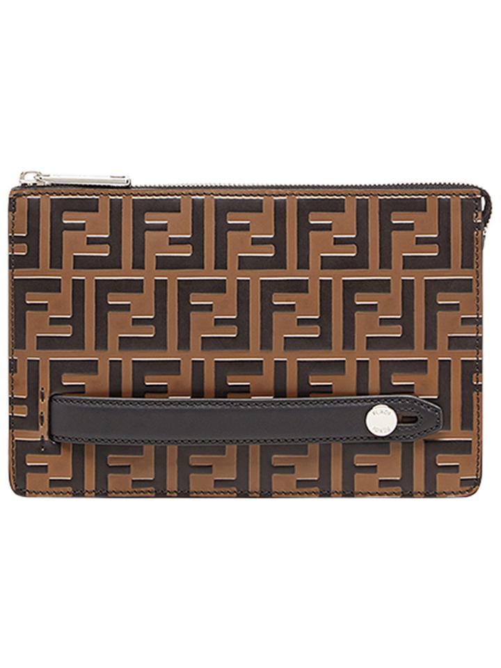Fendi Logo Pouch - Brown