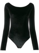 Oseree Slim-fit Backless Bodysuit - Black
