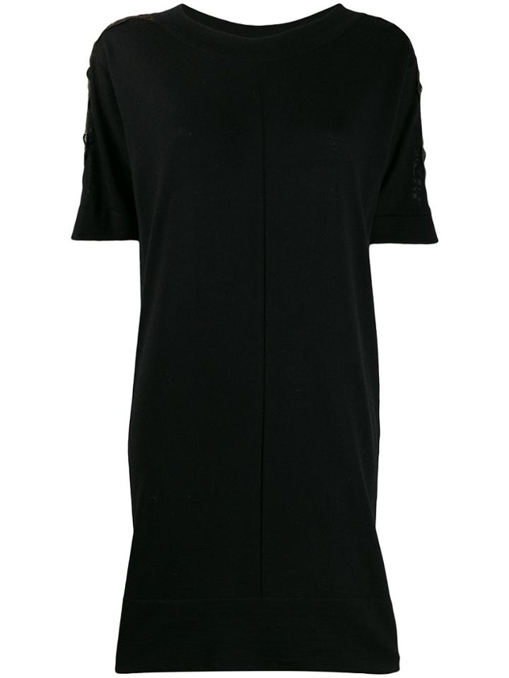 Blumarine Crystal Embellished Knitted Dress - Black