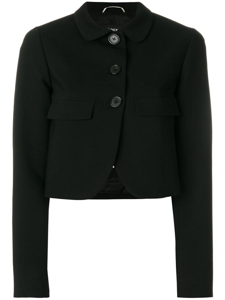 Rochas Cropped Buttoned Jacket - Black