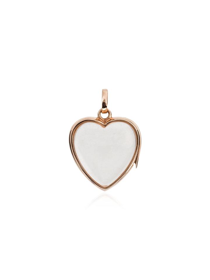 Loquet 14kt Yellow Gold Medium Heart Locket - Pink