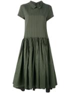 Rundholz Flared Dress, Women's, Size: Small, Green, Silk/cotton