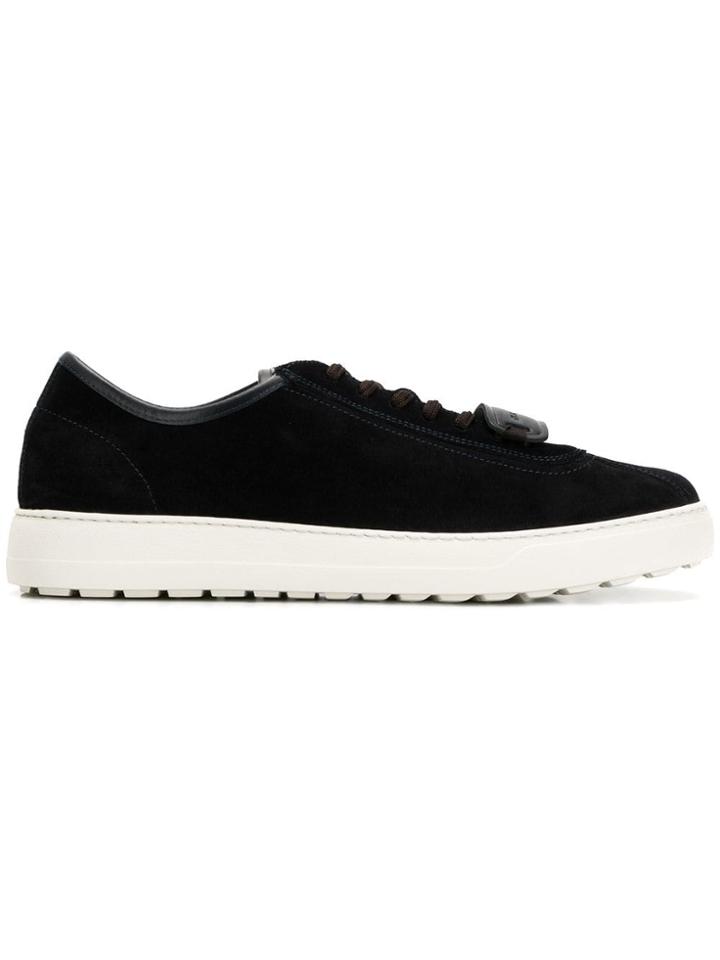 Salvatore Ferragamo Logo Patch Sneakers - Blue