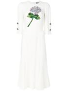 Dolce & Gabbana - Hydrangea Appliqué Dress - Women - Spandex/elastane/acetate/viscose - 40, White, Spandex/elastane/acetate/viscose