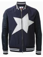 Education From Youngmachines Star Print Striped Cuff Zip Up Bomber Jacket
