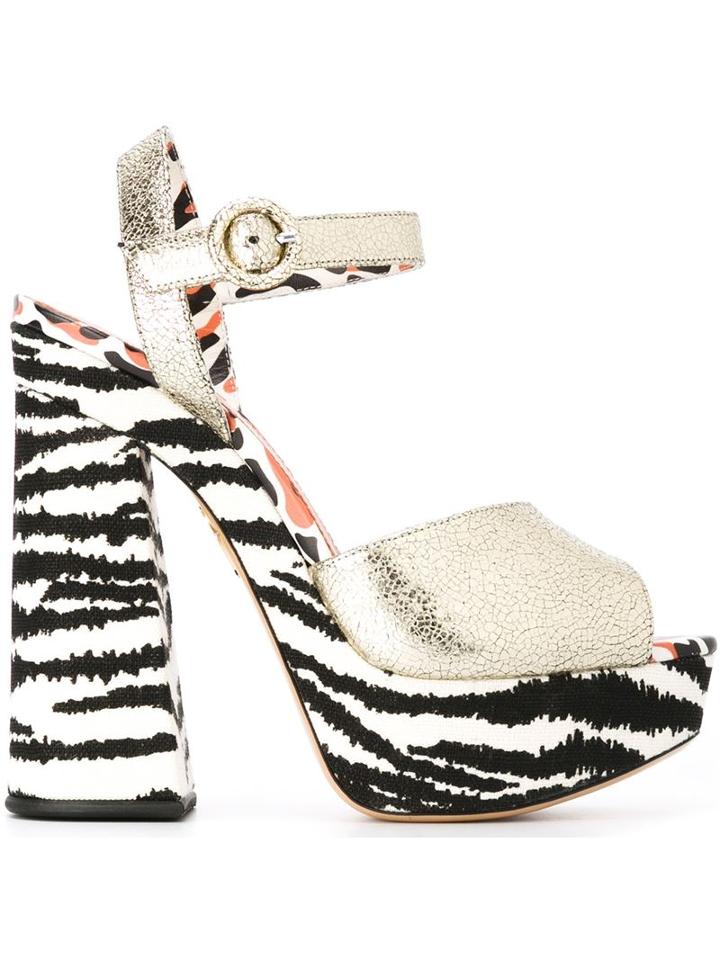 Charlotte Olympia Wild At Heart Sandals, Women's, Size: 39, Grey, Leather