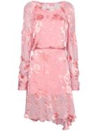 Preen By Thornton Bregazzi Floral Longsleeved Dress - Pink & Purple