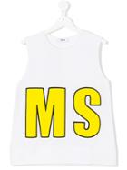Msgm Kids Teen Logo Tank Top - White