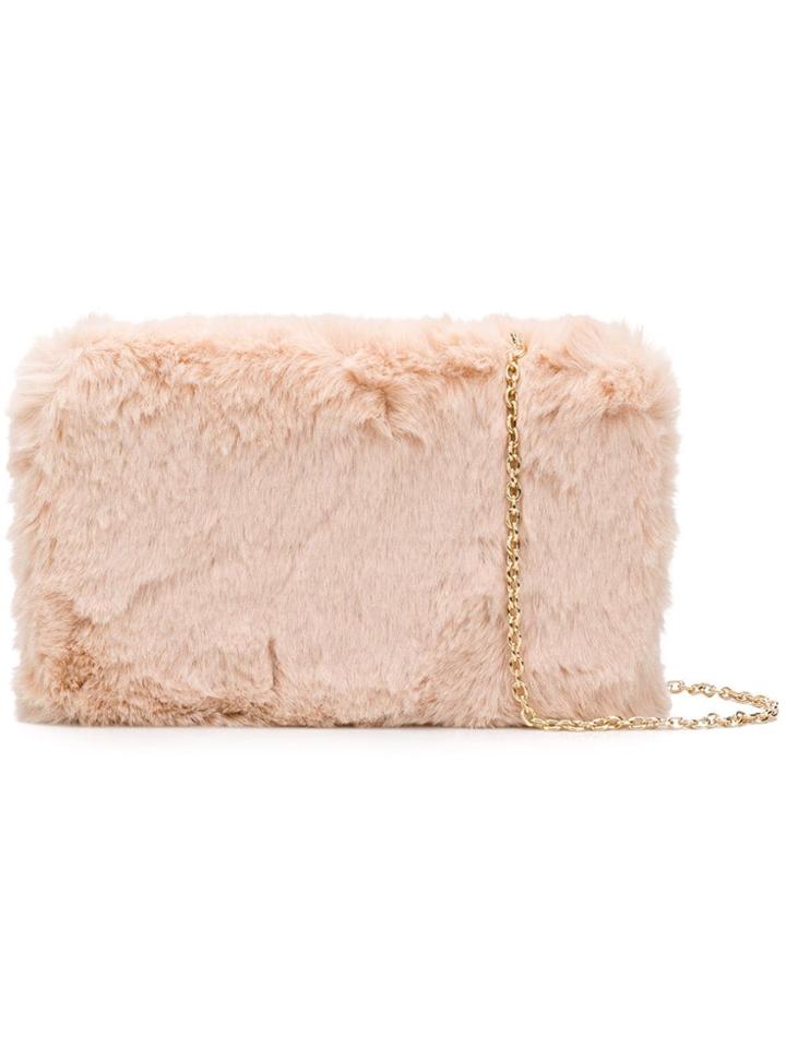 Love Moschino Fuzzy Clutch - Neutrals
