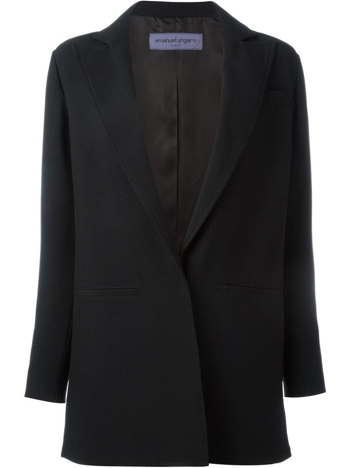 Emanuel Ungaro - Front Pocket Blazer Jacket - Women - Acetate/rayon - 40, Black, Acetate/rayon