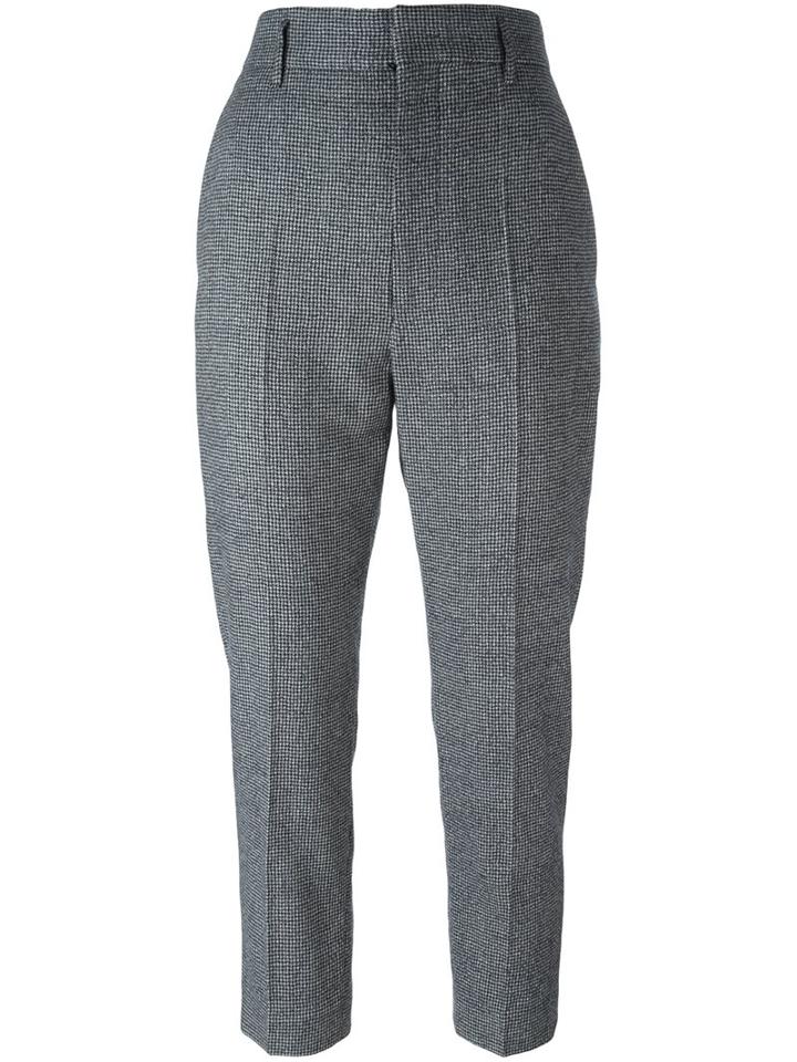 Haider Ackermann Houndstooth Trousers, Women's, Size: 38, Grey, Virgin Wool