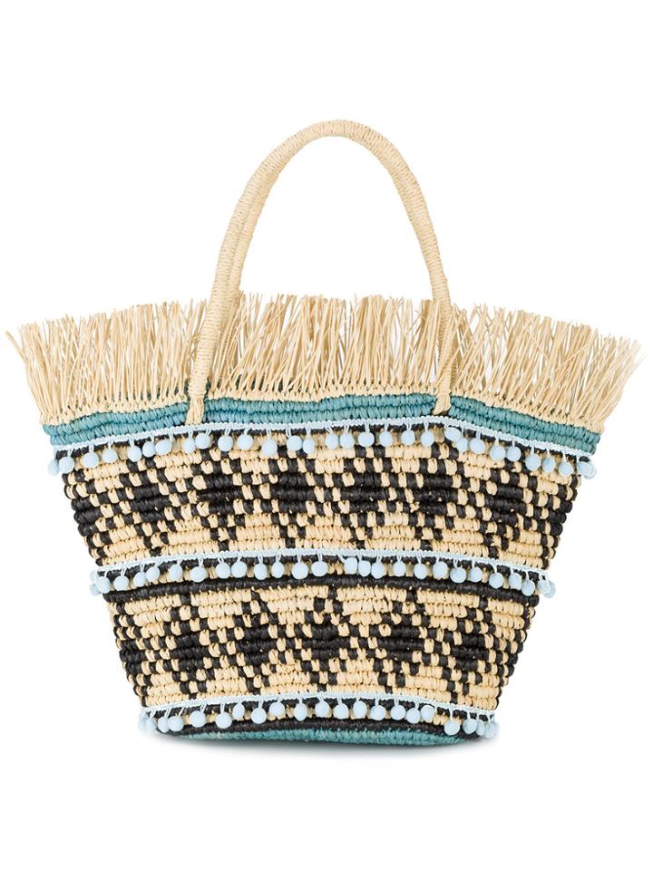 Sensi Studio Medium Frayed Oval Bag - Nude & Neutrals