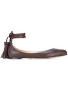 Paul Andrew Tassel Detail Ballerinas - Brown