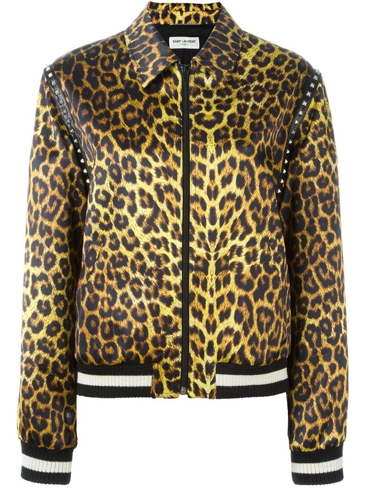 Saint Laurent Leopard Print Harrington Jacket