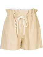 Bassike Drawstring Paper-bag Shorts - Nude & Neutrals