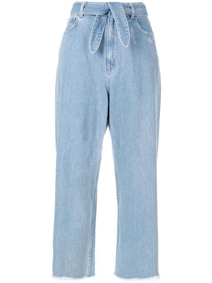 Zimmermann Flared Cropped Trousers - Blue