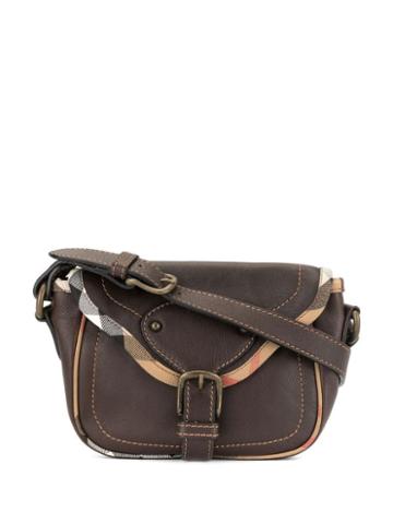 Burberry Pre-owned Checked Trim Handbag - Brown