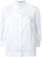 Simone Rocha Pleated Puff Sleeve Shirt, Women's, Size: 10, White, Cotton