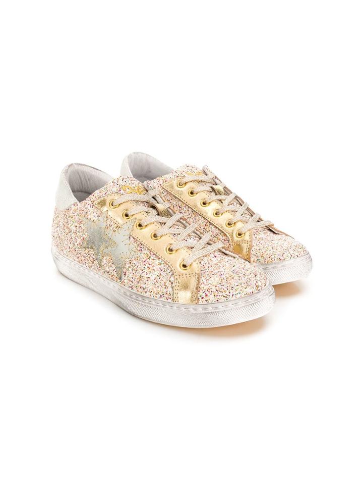 2 Star Kids Teen Lace-up Sneakers - Gold