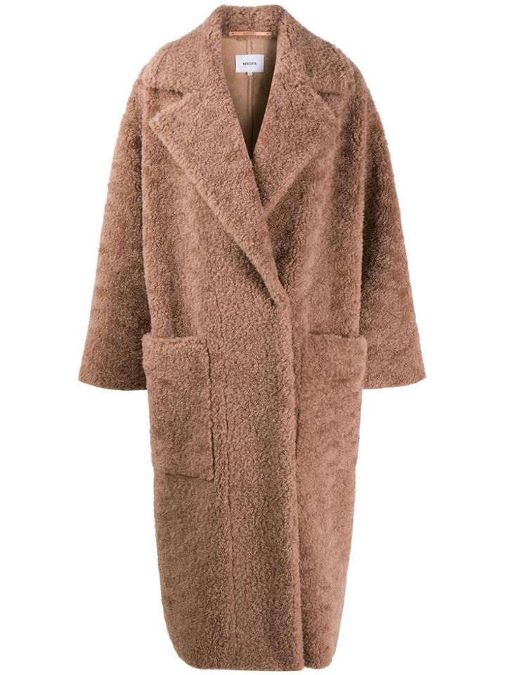 Nanushka Faux Fur Maxi Coat - Pink
