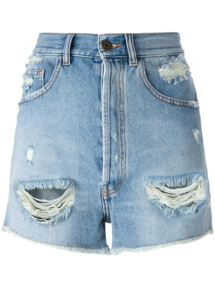 Faith Connexion High Waisted Denim Shorts, Women's, Size: 27, Blue, Cotton