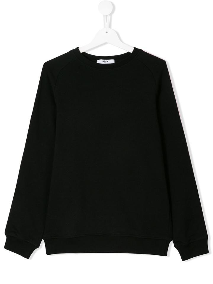 Msgm Kids Logo Stripe Sweatshirt - Black