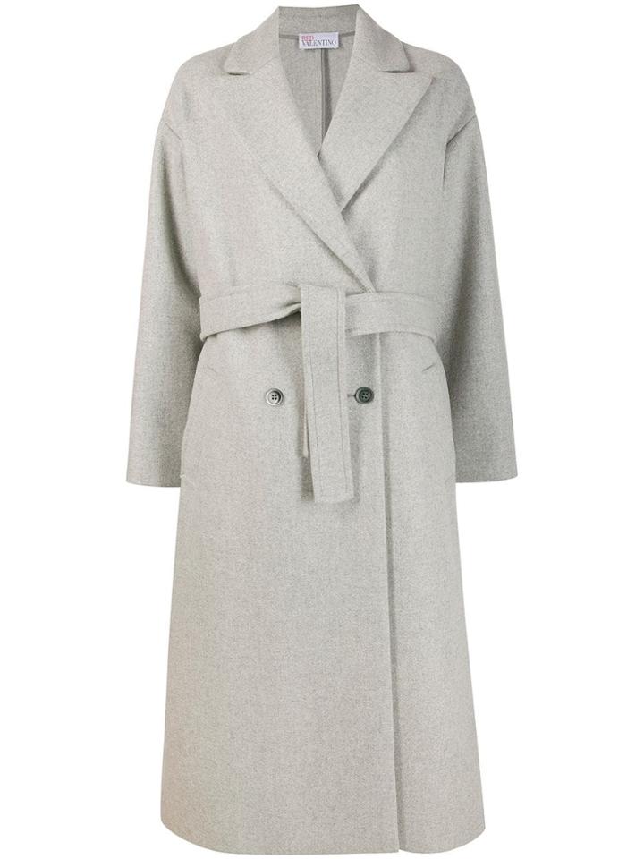 Red Valentino Red(v) Double-breasted Belted Coat - Grey