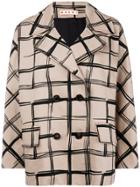 Marni Double Breasted Check Coat - Nude & Neutrals
